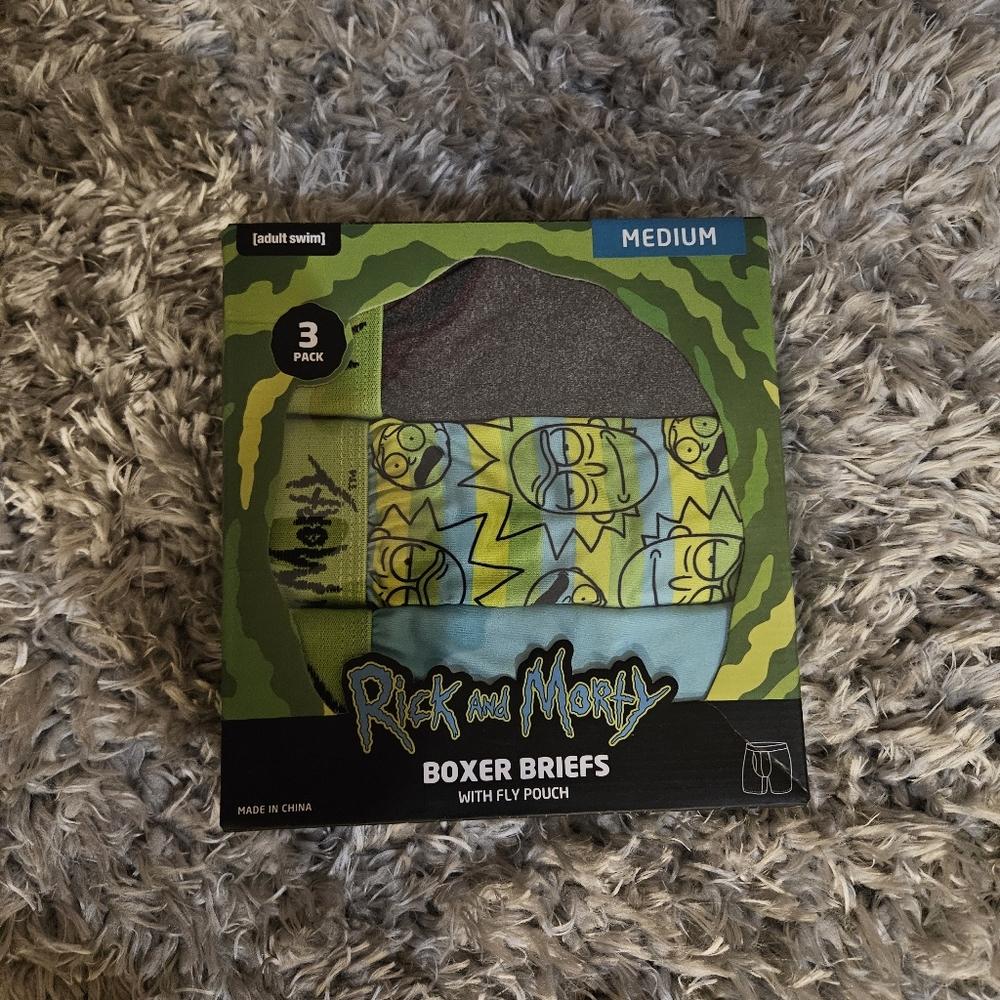 Rick and Morty Men's 3-Pack Multicolor Boxer Briefs Size Men L